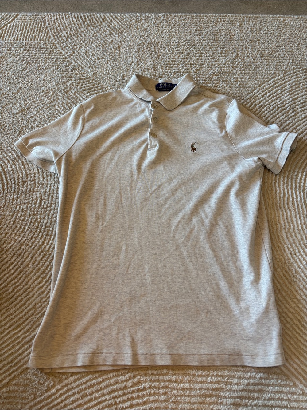 Polo by Ralph Lauren Heather Gray Short Sleeve Polo with Pony Logo